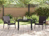 Garden Dining Set 3 pcs Brown Powder-Coated Steel 3379394