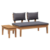 Garden Bench 2 pcs Brown Solid Teak wood 42006398