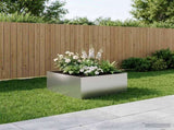 Garden Planter Silver 100 x 100 x 40 cm Galvanised Steel 8005130