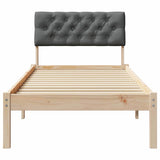 Bed frame Brown and dark grey 75 x 190 cm Solid pine wood 878650