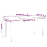 5 Piece Garden Dining Set Black 3099109