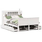 Bookcase Bed without Mattress White 160x200 cm Solid Wood Pine 3308916
