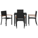 Garden Dining Set 5 pcs Black Powder-Coated Steel 3379416