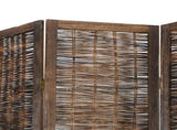 Room Divider 5 Panels Dark Brown Solid Wood Paulownia 358664