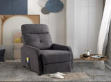 Fabric With 6-Point Massage Heating Function Electric Recliner Black 47732018