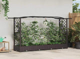 Raised Bed with Trellis and Roof Brown 207 x 40 x 126 cm PP 42032505