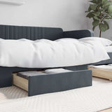 Bed Storage Drawers 2 pcs Dark Grey Engineered Wood and Velvet 833929