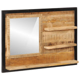 Mirror with Shelves 80x8x55 cm Glass and Solid Wood Mango 358578