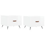 Coffee Tables 2pcs High Gloss White 50x50x40 cm Engineered Wood 829337
