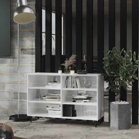 Sideboard High Gloss White 103.5x35x70 cm Engineered Wood 806046