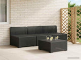 3-Seater Garden Sofa Rattan Look PP Anthracite 8011956
