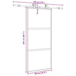 Sliding Door with Hardware Set Black 90x205 cm Tempered Glass 3375815