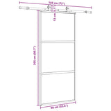 Sliding Door with Hardware Set Black 90x205 cm Tempered Glass 3375815