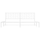 Metal Bed Frame without Mattress with Headboard White 200x200cm 374493