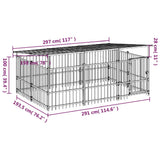 Outdoor Dog Kennel with Roof Steel 5.63 m 3124608