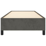 ZNTS Bed Frame without Mattress Dark Grey 90x190 cm Single Single Velvet 349879