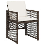 17 Piece Garden Dining Set with Cushions Brown Poly Rattan 3210885