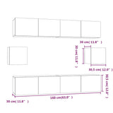 6 Piece TV Cabinet Set Smoked Oak Engineered Wood 3114363