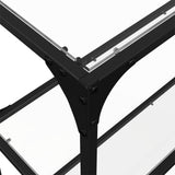 Console Table with Transparent Glass Top 118.5x30x81 cm Steel 846030