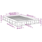 Bed Frame without Mattress Sonoma Oak 150x200 cm King Size 3280470