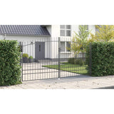 Double Gate with Lock Woerden Grey 400 x 249.5 cm Steel 42008859