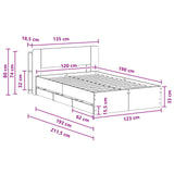 Bed Frame with Storage Smoked Oak 120 x 190 cm Engineered Wood 3433940