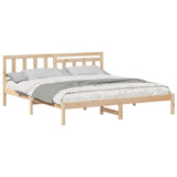 Bed Frame with Headboard Brown 180 x 200 cm Solid Pine Wood 872221