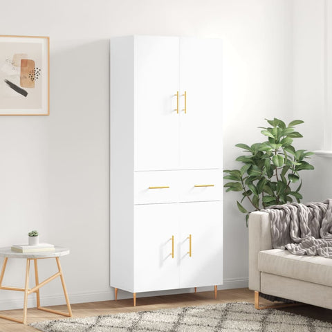 Highboard White 69.5x34x180 cm Engineered Wood 3198137