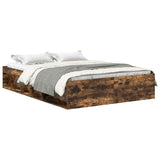 Bed Frame without Mattress Smoked Oak 135x190 cm Double Double 3203912