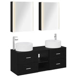 Bathroom Furniture Set 5 pcs Black Oak 3407088