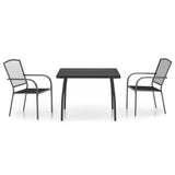 3 Piece Garden Dining Set Anthracite Steel 3187967