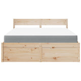 Bed with Drawers and Mattress 160x200 cm Solid Wood Pine 3281892