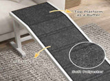 Pet Ramp for Dogs with Non-Slip Carpet and Top Platform - White & Grey T3398P425259