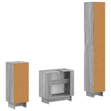3 Piece Bathroom Cabinet Set EDE Engineered Wood 3417825