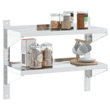 2-Tier Wall Shelf 75x30x60 cm Silver Stainless Steel 30313
