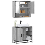 2 Piece Bathroom Furniture Set Grey Sonoma Engineered Wood 3300938