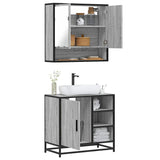 2 Piece Bathroom Furniture Set Grey Sonoma Engineered Wood 3300938