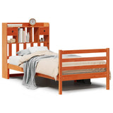 Bookcase Bed without Mattress Wax Brown 75x190 cm Small Single Solid Wood Pine 3321948