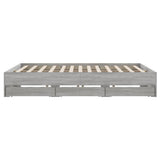 Bed Frame with Drawers without Mattress Grey Sonoma 160x200 cm 3207264