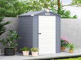 4.4ft x 3.3ft size Aluminium Frame and Plastic Wall Shed, with Foundation - Grey T3398P317748