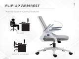 Mesh Office Chair, Desk Chair with Lumbar Support, Flip-up Armrest, Swivel Wheels, Adjustable T3398P344714
