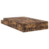 Storage Bed Frame with Drawer Smoked Oak 120 cm Engineered Wood 3335689