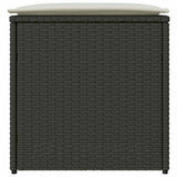 Cushion Box with Storage Black 50 x 50 x 50 cm Poly Rattan 365408