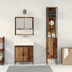 Bathroom Furniture Set with Door 3 pcs Brown 33 x 33 x 185.5 cm 3334360