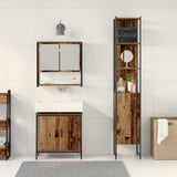 Bathroom Furniture Set with Door 3 pcs Brown 33 x 33 x 185.5 cm 3334360