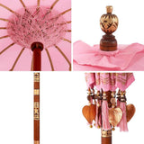 Balinese Parasol Pink 125 x 125 x 260 cm Cotton and Wood 42006468