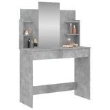 Dressing Table with Mirror Concrete Grey 96x39x142 cm 837577