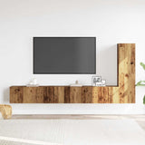 3 Piece TV Cabinet Set Wall-mounted Old Wood Engineered Wood 3329197