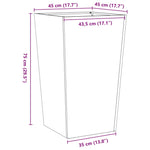 ZNTS Garden Planter White 45x45x75 cm Steel 851096