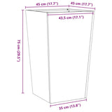 ZNTS Garden Planter White 45x45x75 cm Steel 851096